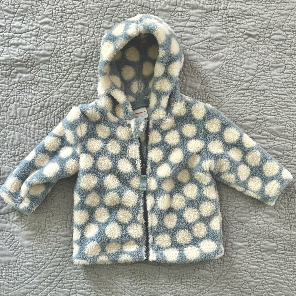Hanna Andersson Fleece Zip Up Hoodie, Size 12-18 months